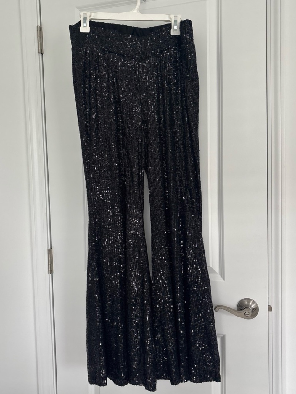Eloquii Black Sequin Flare Pants